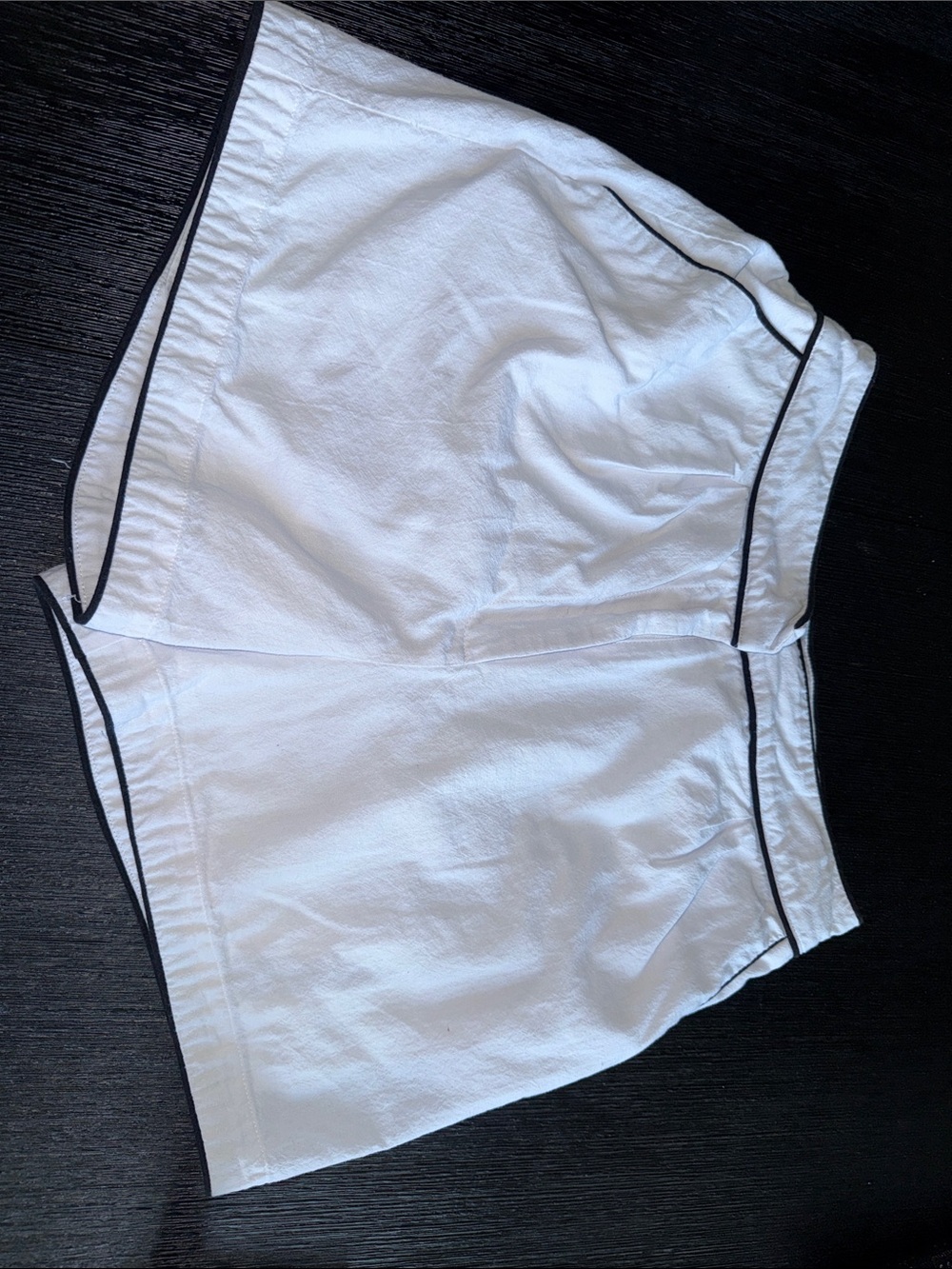 Commense White Women’s Shorts with Black Piping (medium)